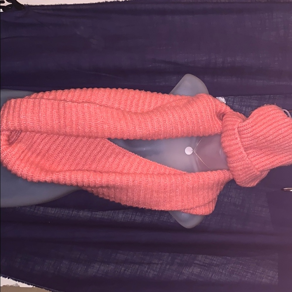 Coral Hat And Scarf Set